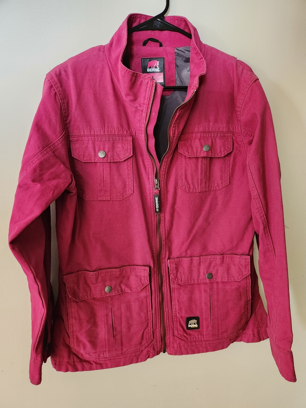 Womens Berne Fuchsia Utility Jacket L Large